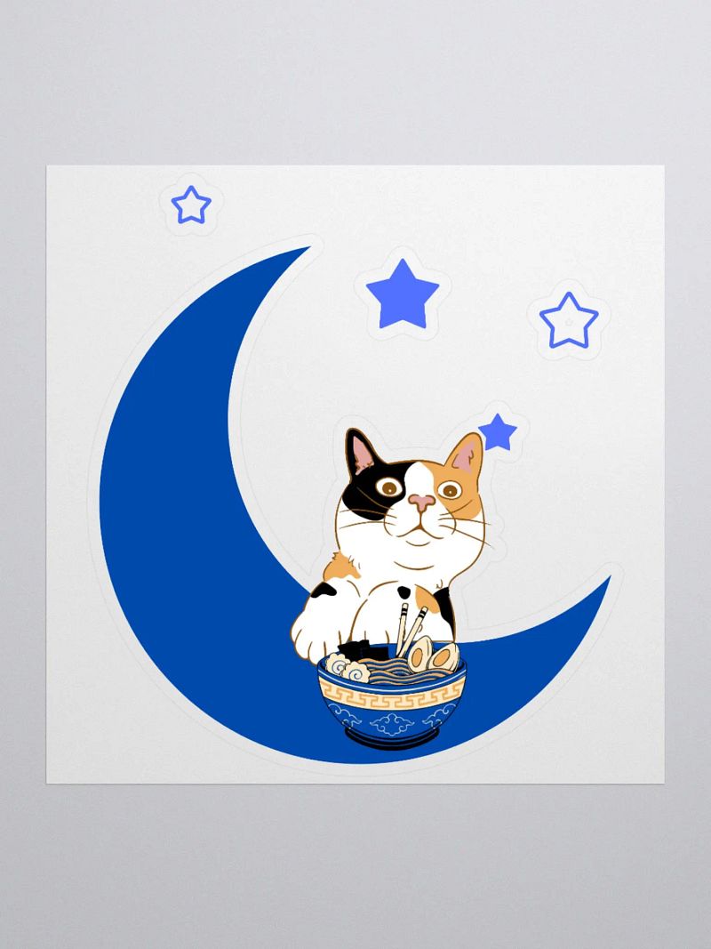 Ramen Moon Cat Sticker
