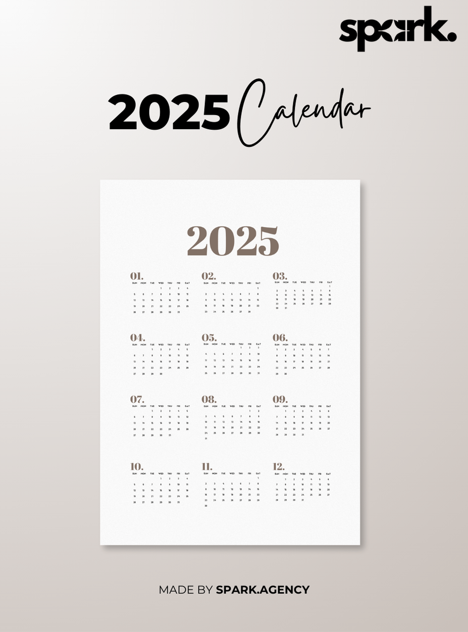 Minimalist Monthly 2025 Calendar Poster product image (1)