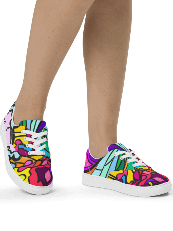Vibrant Swirl Women's Canvas Shoes - Wave at Sunset product image (8)