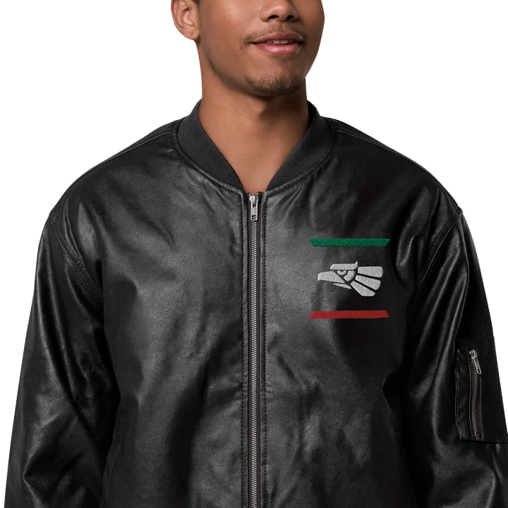 En México Embroidered Faux Leather Bomber product image (1)