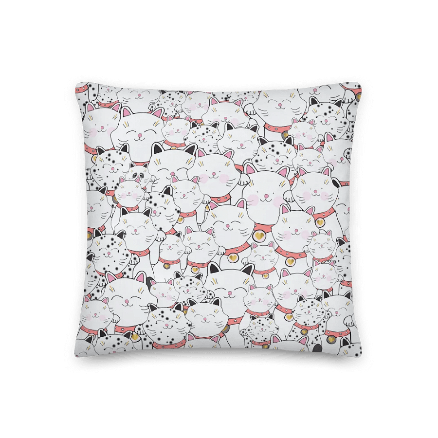 find the panda. Whimsical White Cats with Panda All-Over Print Pillow product image (1)