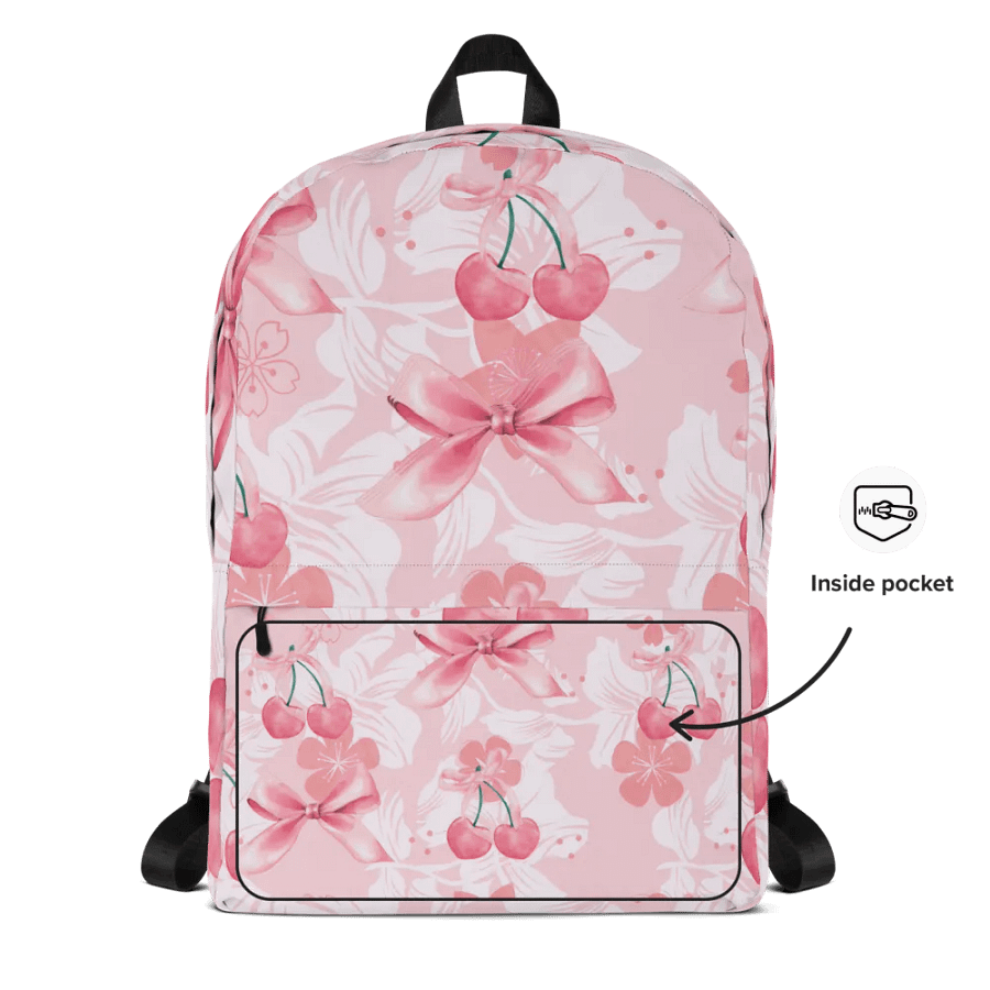 Cherry Bliss pink Backpack for feminine ladies and girls product image (10)