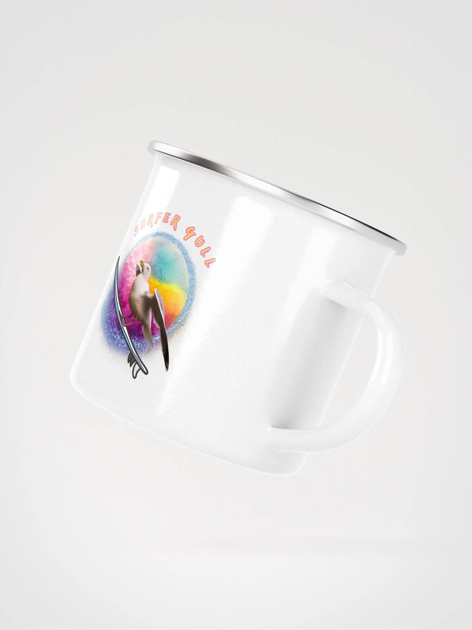 Soleil the Surfer Gull Enamel Mug product image (3)