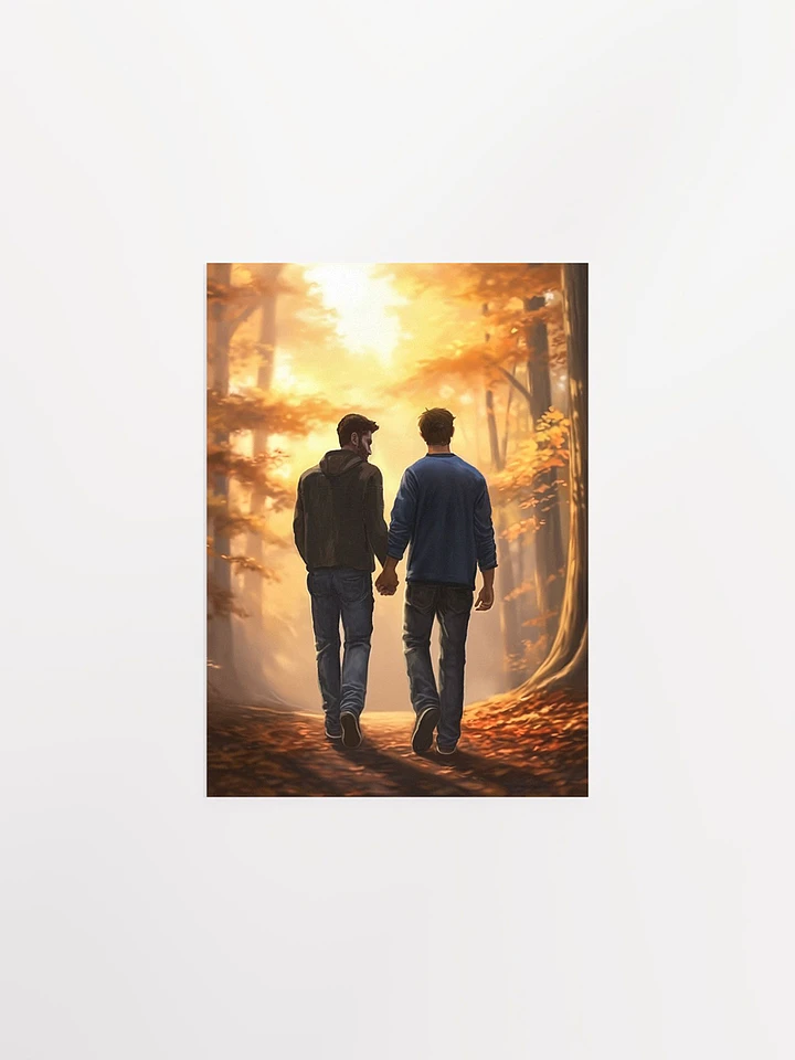 Fall Romance - Gay Couple Matte Poster product image (1)
