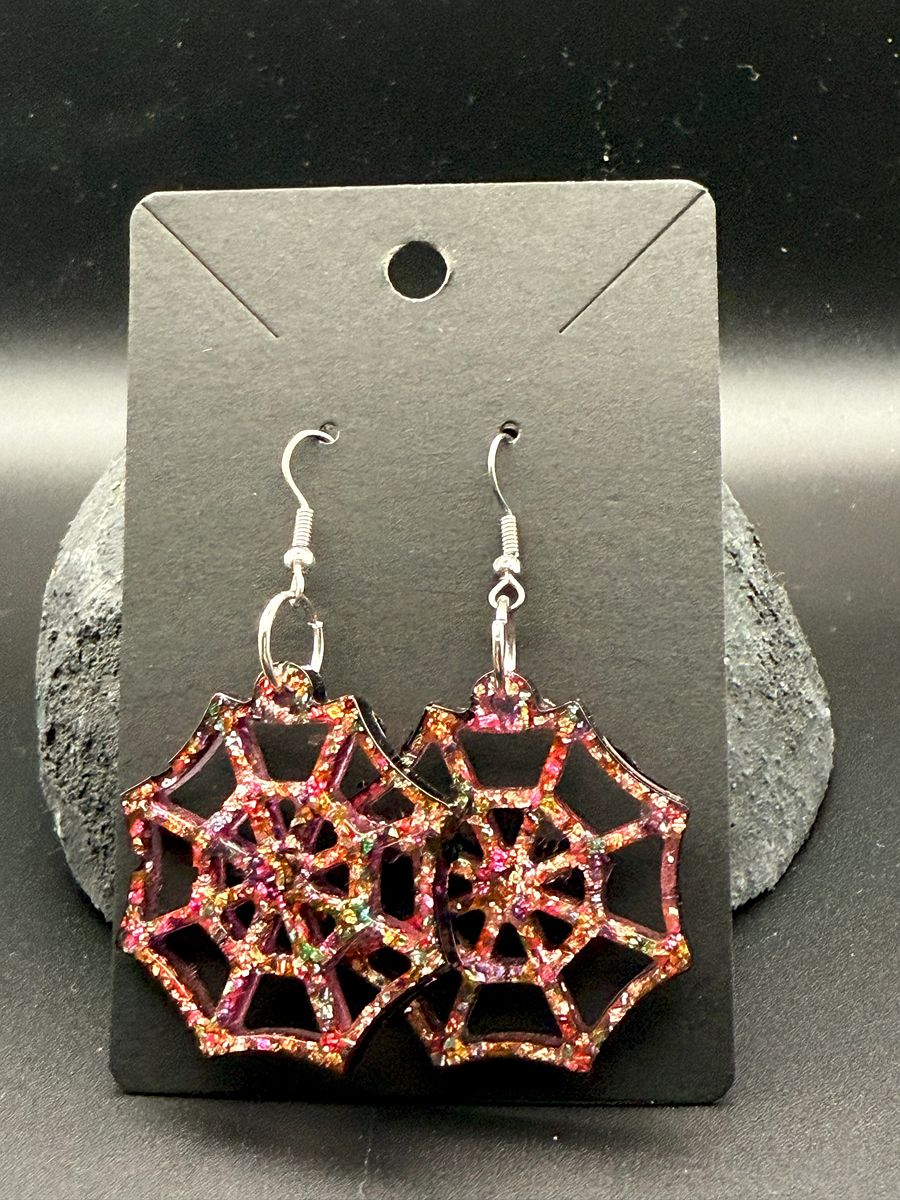 Resin Earings - Spider Web's product image (1)