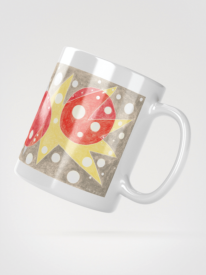 Cartoon Conflict and Curiosity White Glossy Mug product image (3)