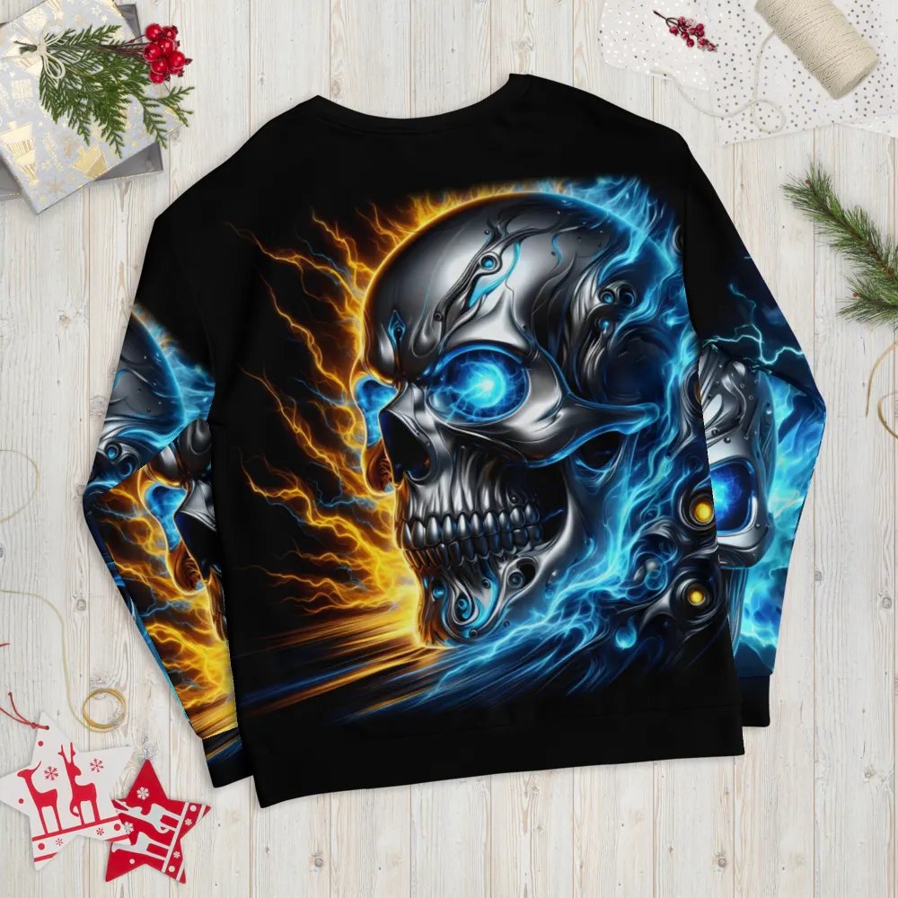 Cyber Skull All-Over Print - Unisex Sweatshirt #22 product image (11)