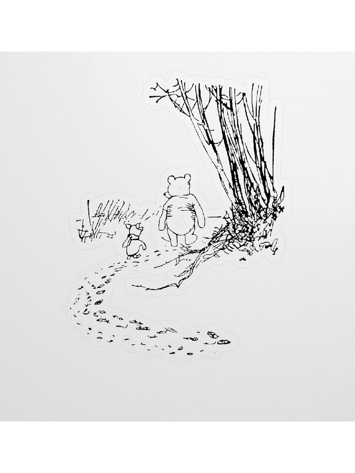Pooh Bear and Piglet Walking the Path Sticker product image (2)