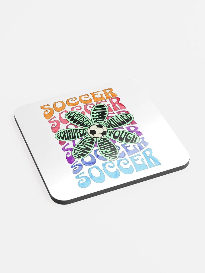 Flower Soccer Motivational Dreams Cork Coaster product image (2)