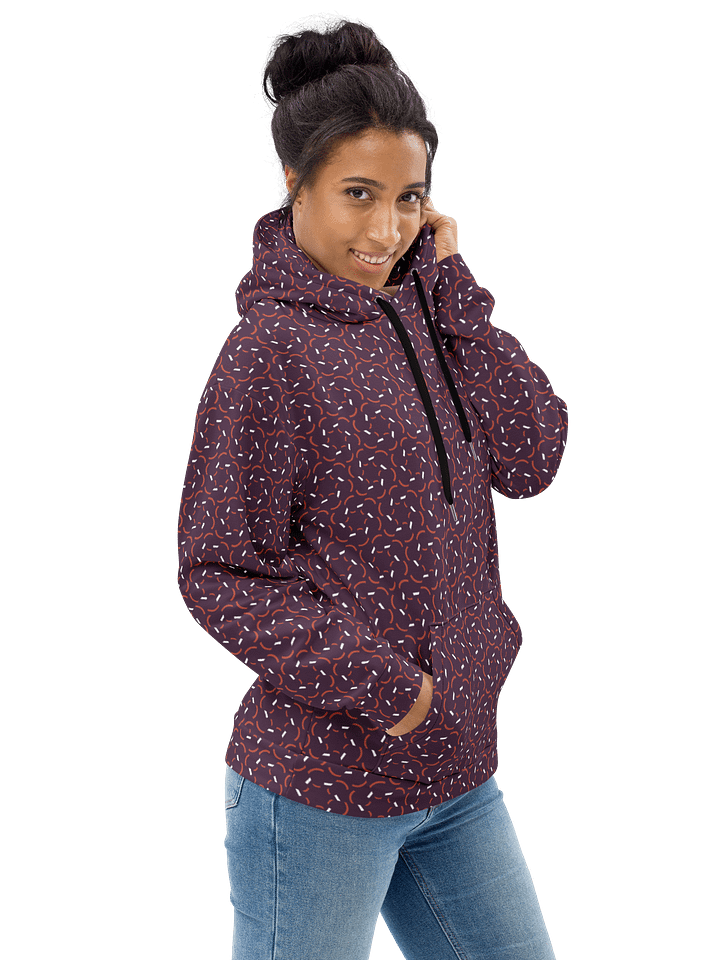 Violet Flux Geometric Allover Print Hoodie for Men and Women product image (2)