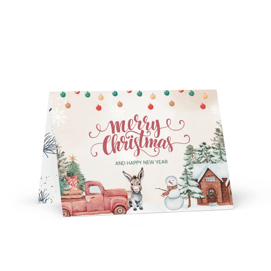 Festive Christmas Card With Donkey Image product image (2)