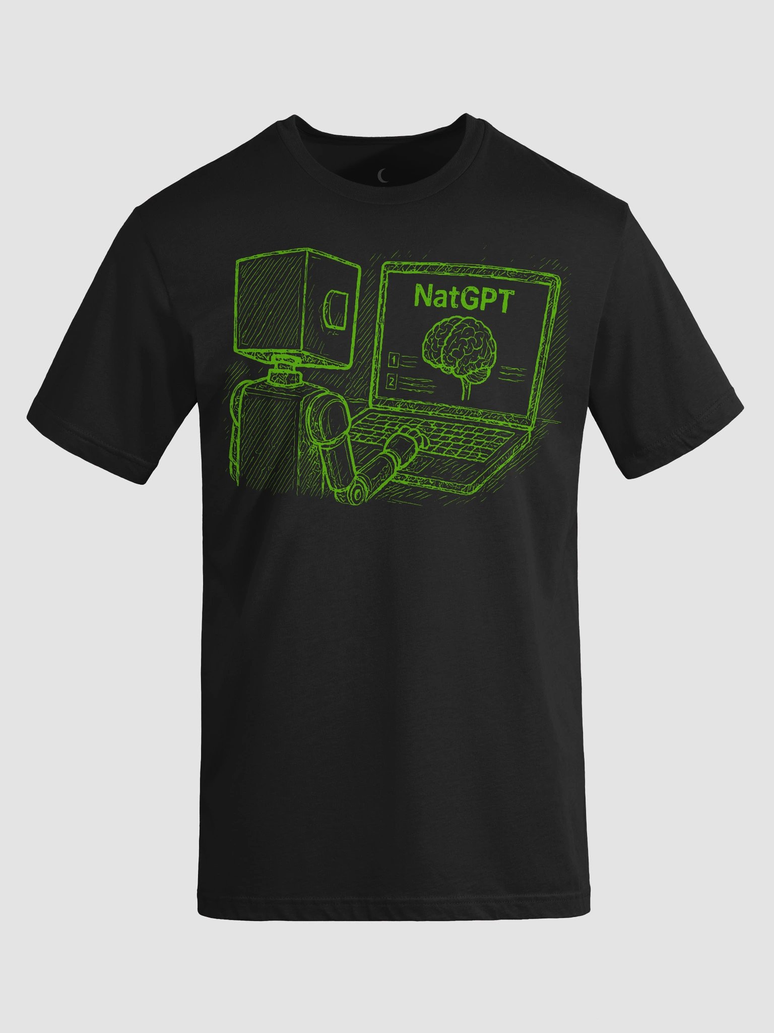 NatGPT: Check important info shirt - Black Tee product image (8)
