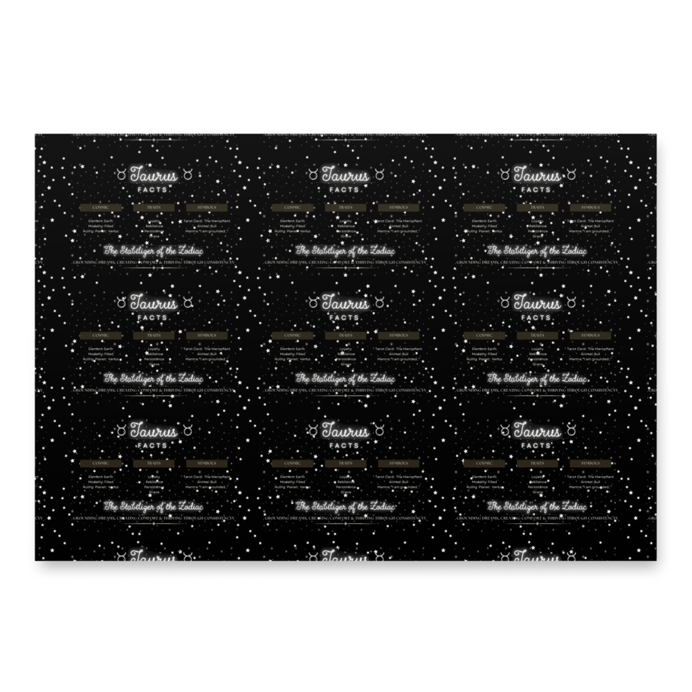 Taurus 2025, Attributes Table, Wrapping Paper product image (2)