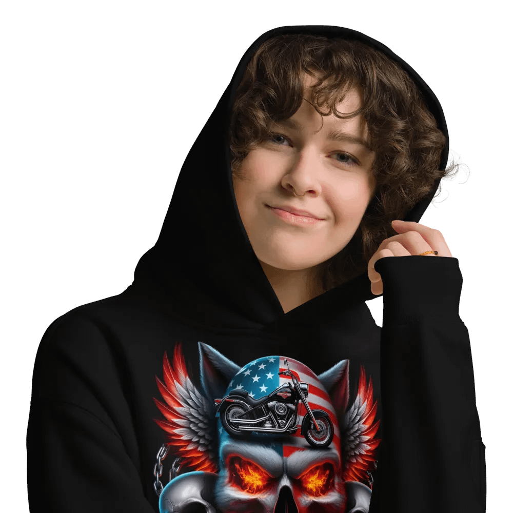 Fierce Patriot Skull Oversized Hoodie #40 product image (9)