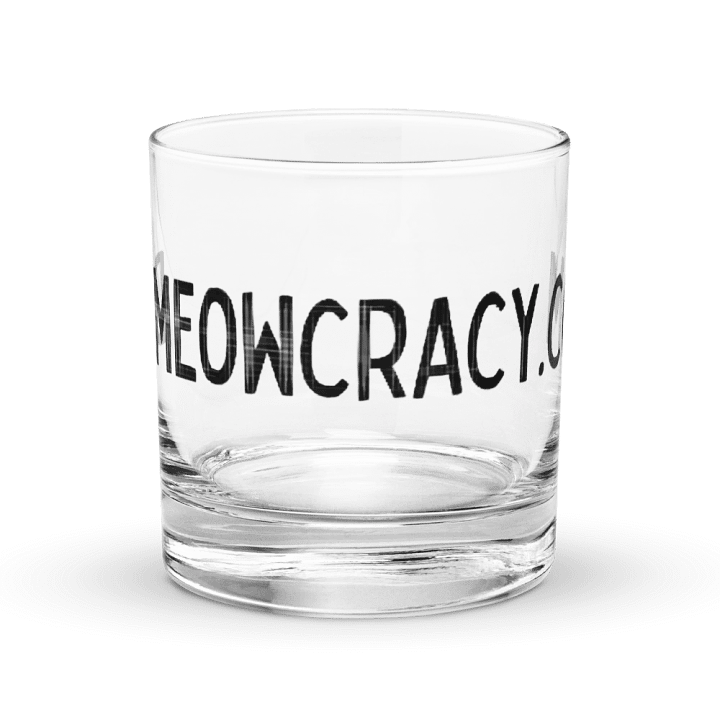 Demeowcracy Black Plaid Letters Chromatic Rocks Glass product image (1)