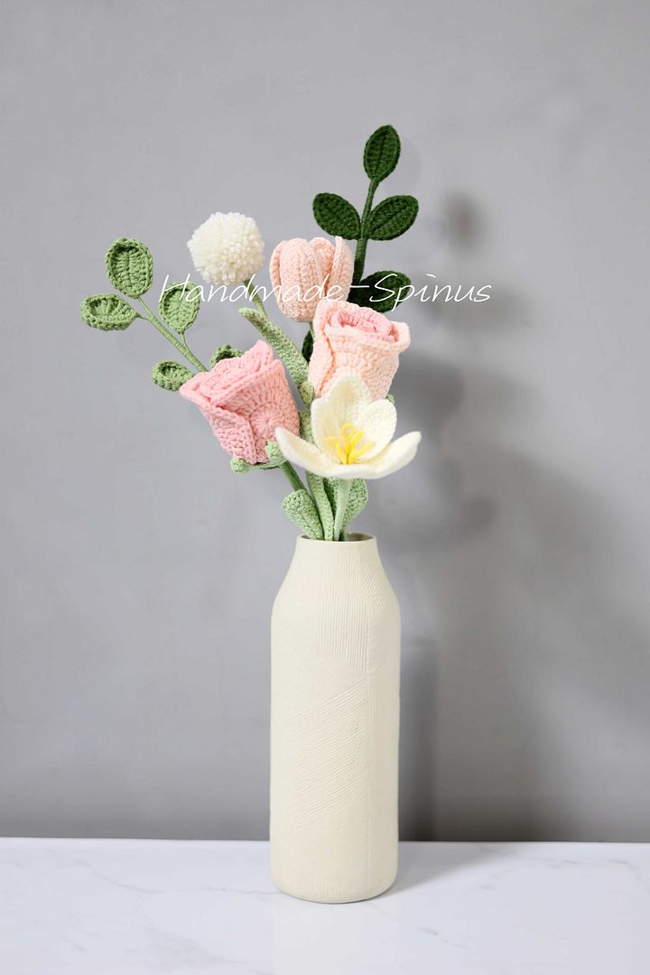 Pink Velvet Cloud Crochet Knit Bouquet product image (1)