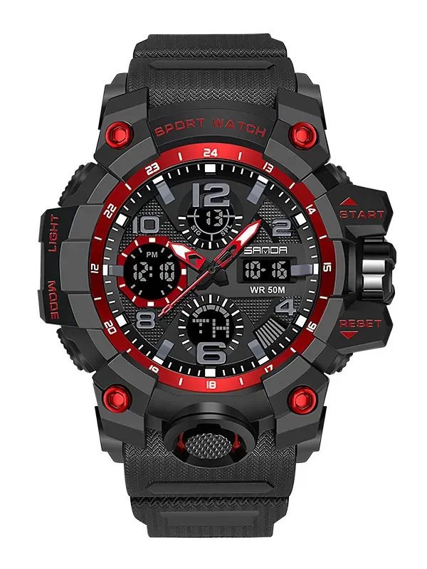 Men Dual Display Quartz Sports Watches Multi-Function Waterproof Male Stopwatch Wristwatch product image (2)