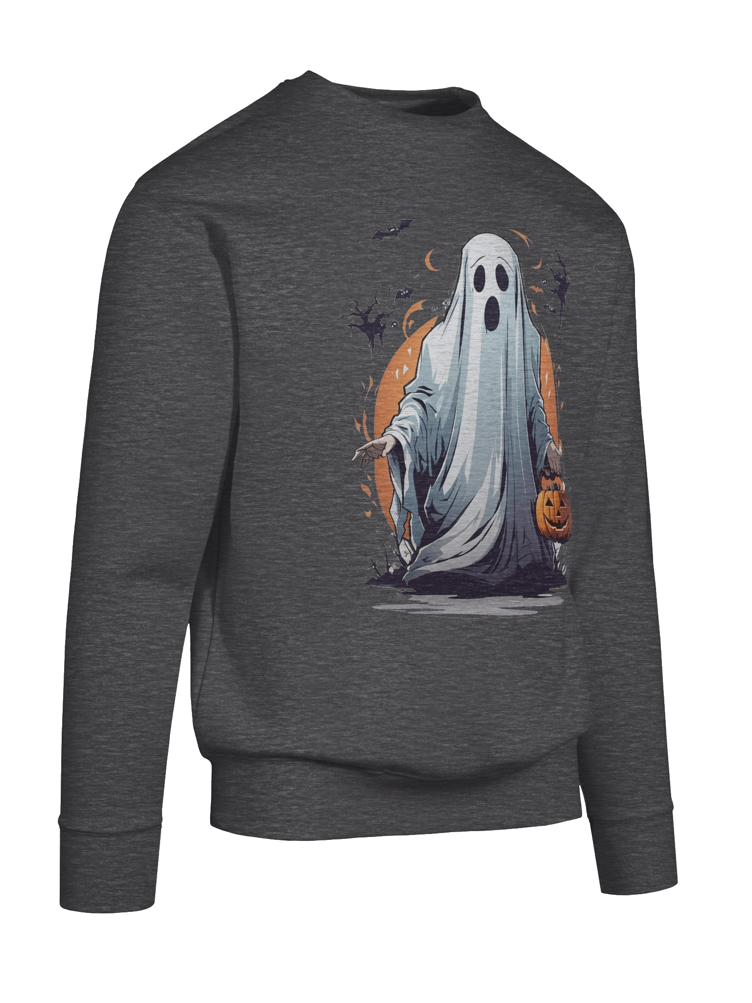 Spooky Ghost Sweatshirt – Cozy Halloween Pullover with Pumpkin Trick-or-Treat Design product image (10)