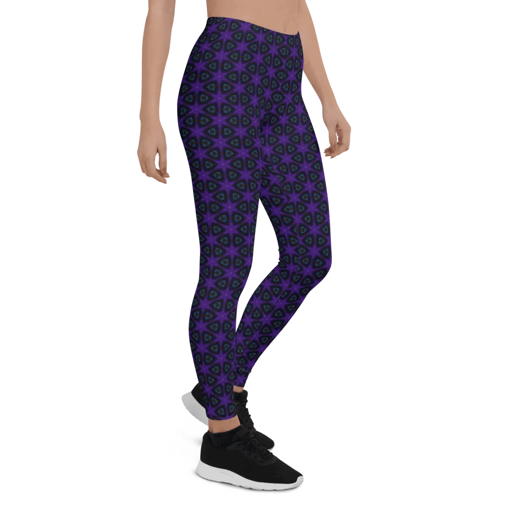 Celestial Geo Star Women's Leggings – Purple & Blue Modern Design product image (4)