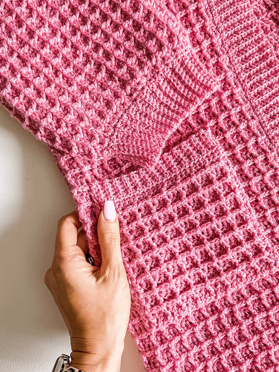 Waffle Stitch Cardigan Crochet Pattern product image (3)