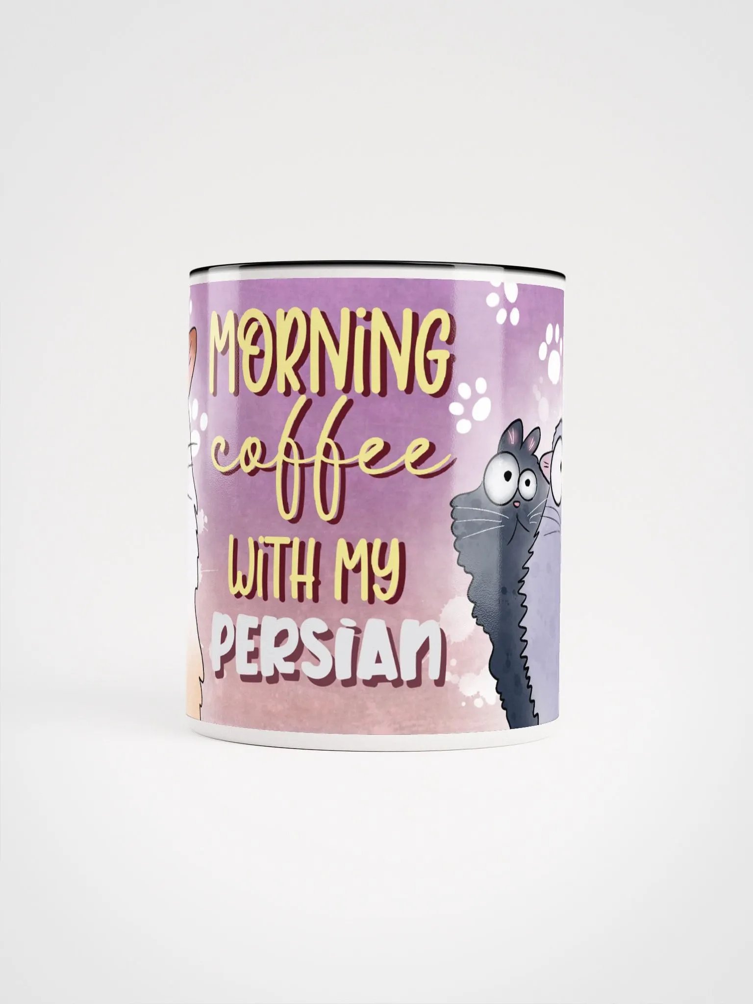 Morning Coffee With My Persian Cat Accent Mug product image (2)