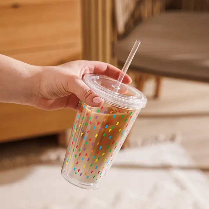 Confetti Double Wall Clear Plastic Tumbler (16oz.) product image (2)
