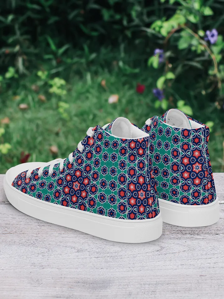 Symmetry Chic: Geometric High Top Canvas Shoes product image (2)