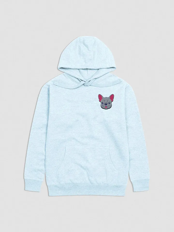 Grey French Bulldog Cartoon Embroidered Hoodie product image (1)