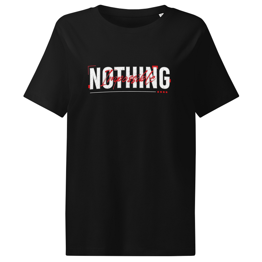 Women's Organic Ribbed Neck T-Shirt Stanley/Stella Nothing Impossible White/Red Graphic product image (1)