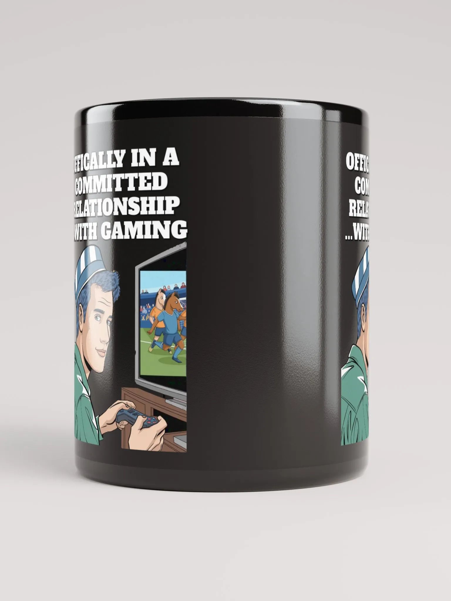 Offically In A Committed Relationship...With Gaming Funny Black Coffee Mug product image (7)