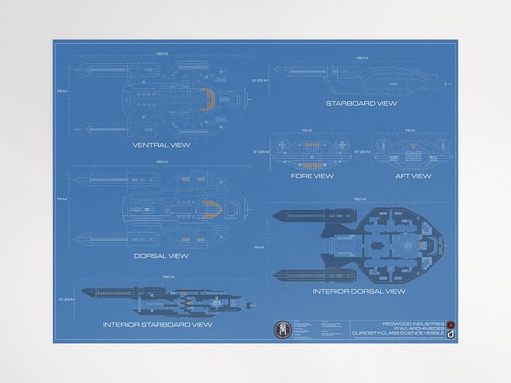 RWI Archimedes Starship Blueprint Poster product image (1)