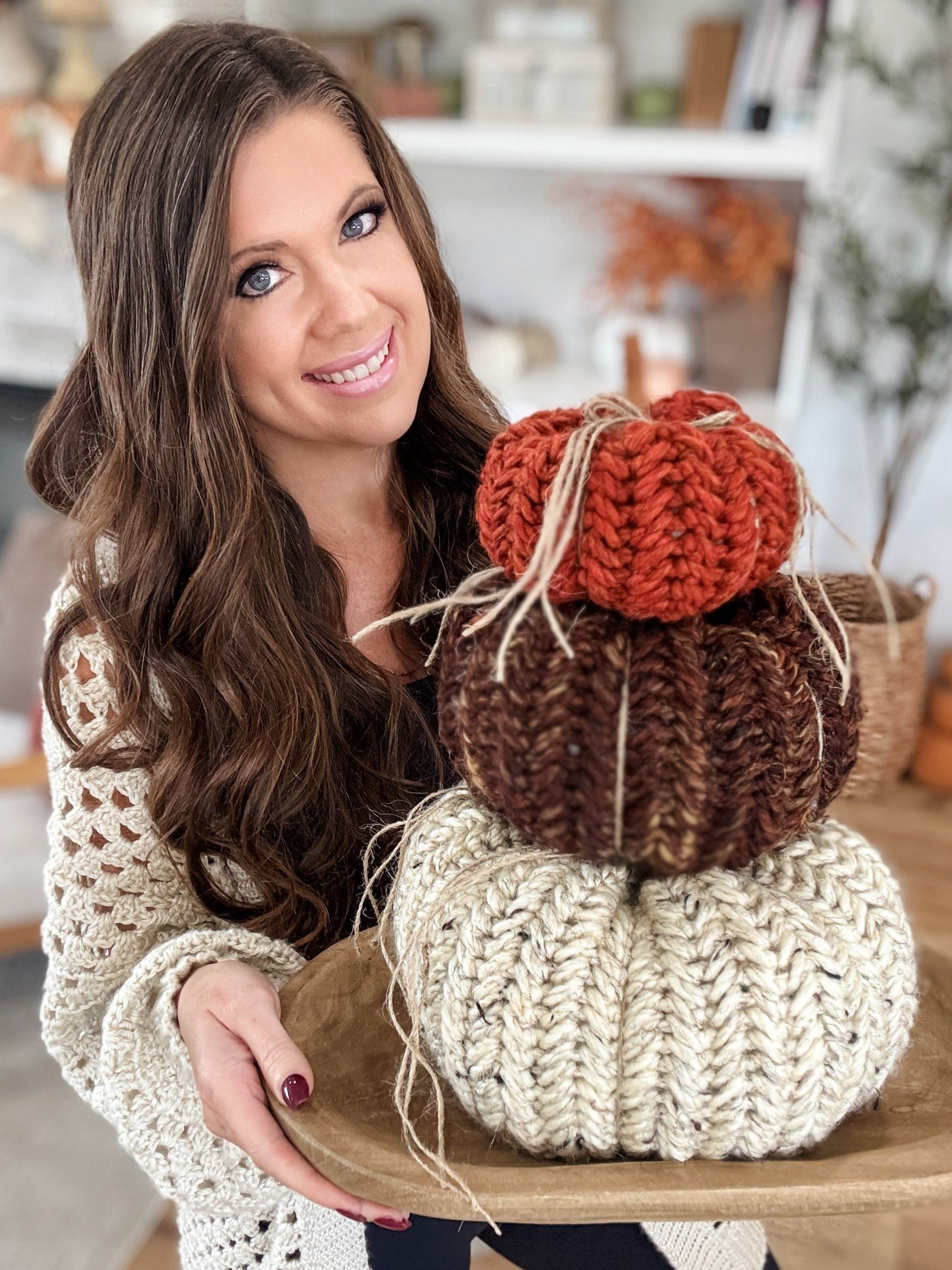 Chunky Herringbone Pumpkins Crochet Pattern product image (1)