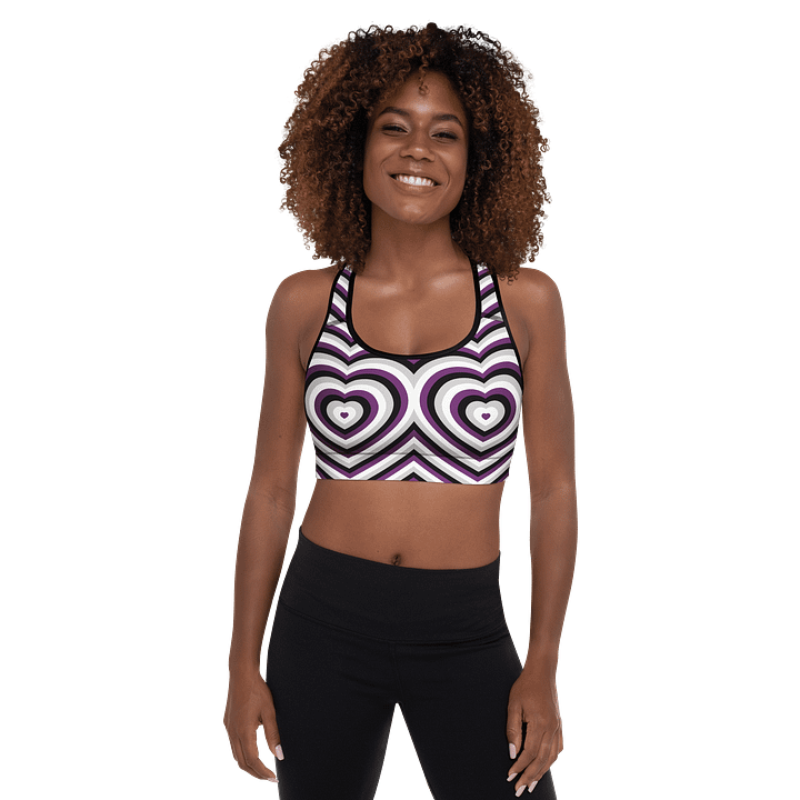 Asexual Pride Hearts Padded Sports Bra product image (1)