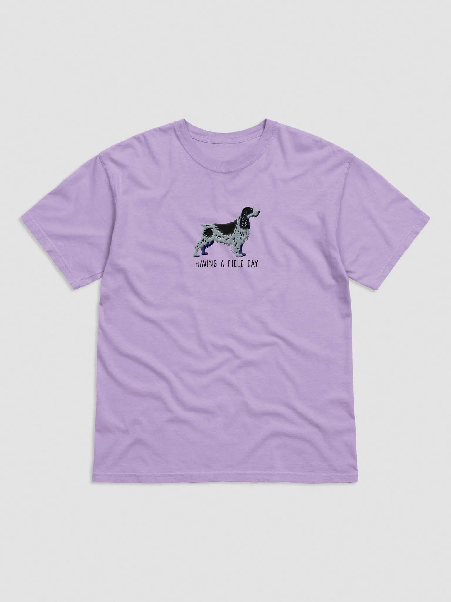 Copy of Having a Field Day T-Shirt(Embroidered) of a Field Spaniel(Blue Roan 2) product image (4)