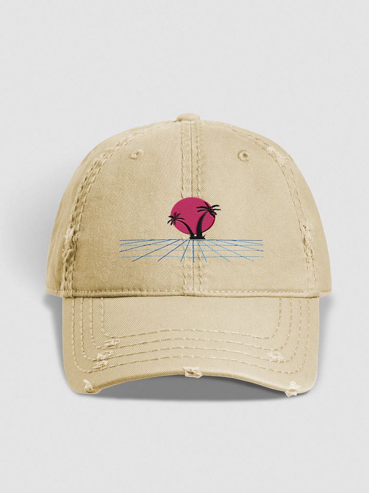 Retro Sunset Palm Distressed Dad Hat product image (1)
