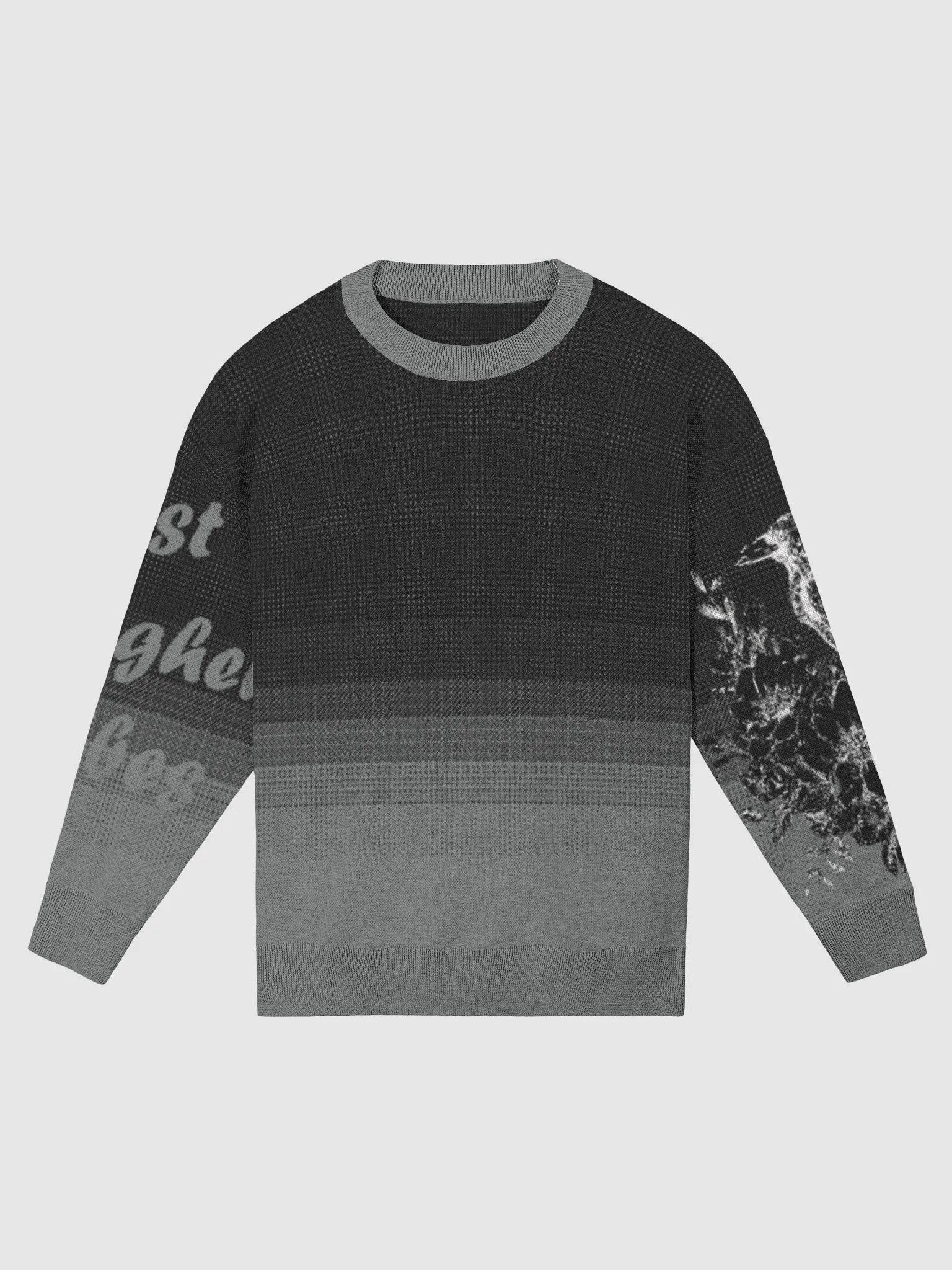White Crow - Raven Just higher Vibes Cozy Knit Jacquard Crewneck Sweater product image (5)