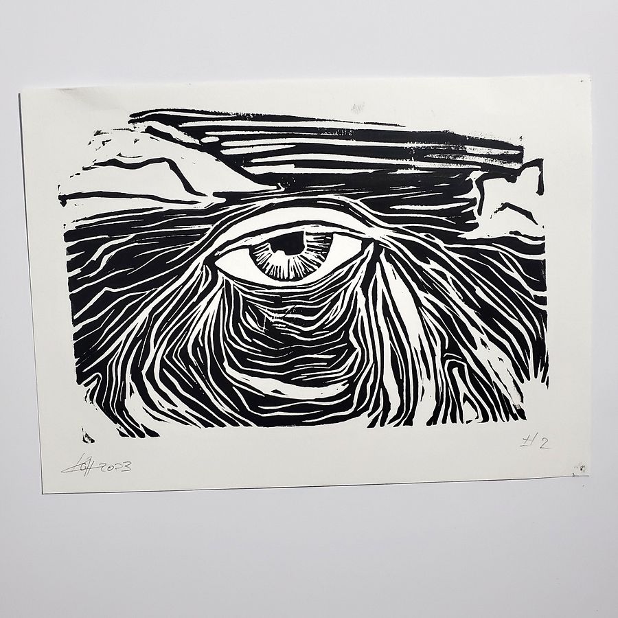 'Window to the Soul of the Earth' - Mini Linocut Print product image (4)