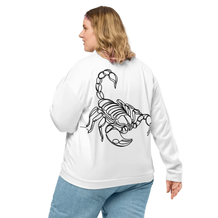 Scorpion Line Art Design All-Over Print Bomber Jacket product image (10)