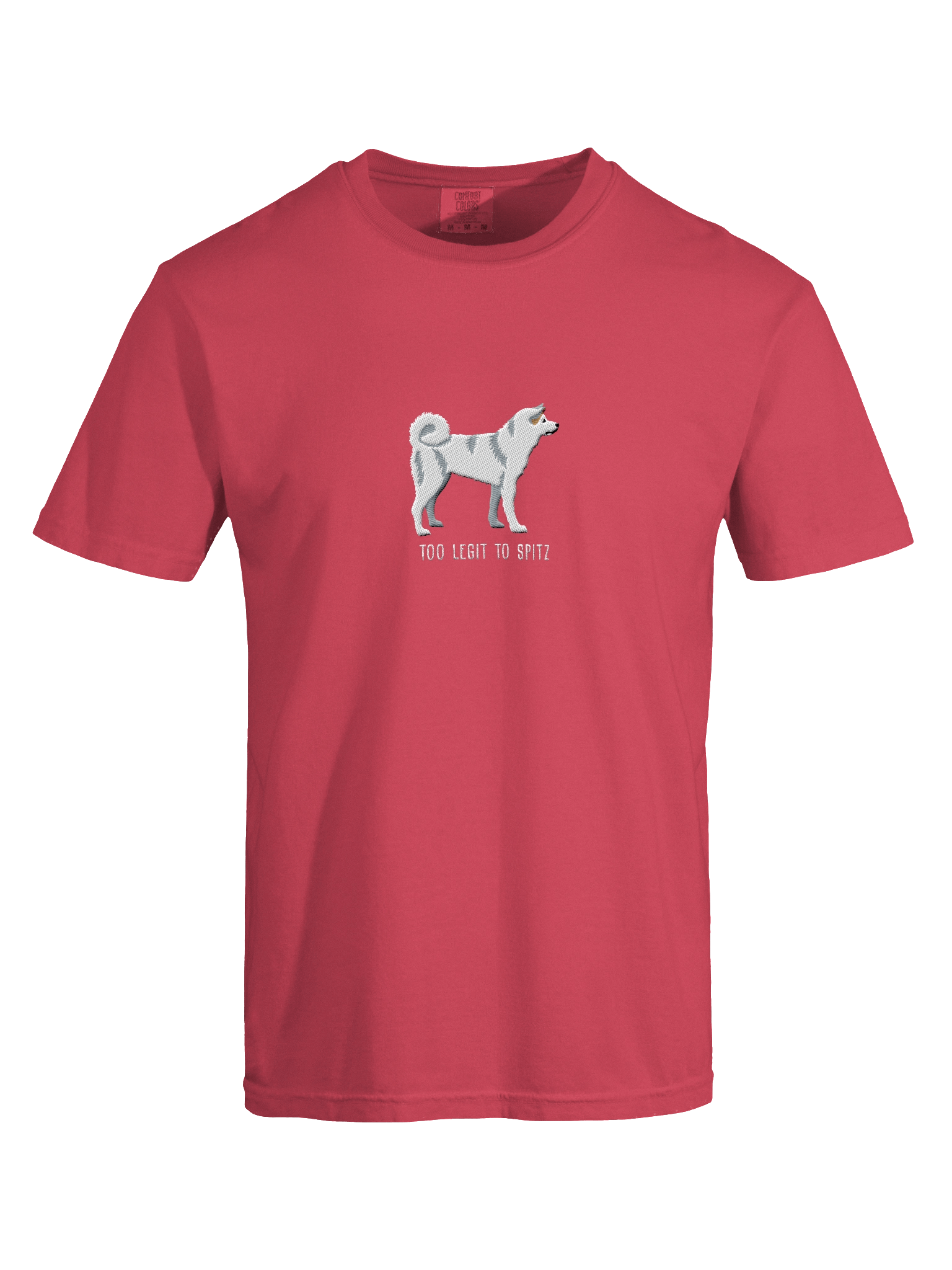 Too Legit to Spitz T-Shirt(Embroidered) of a Japanese Akita Inu(White) product image (47)