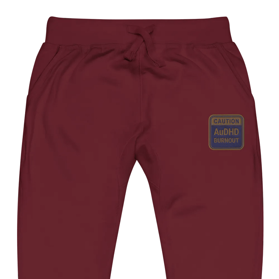 CAUTION: AuDHD BURNOUT (belle design) embroidered unisex joggers product image (3)