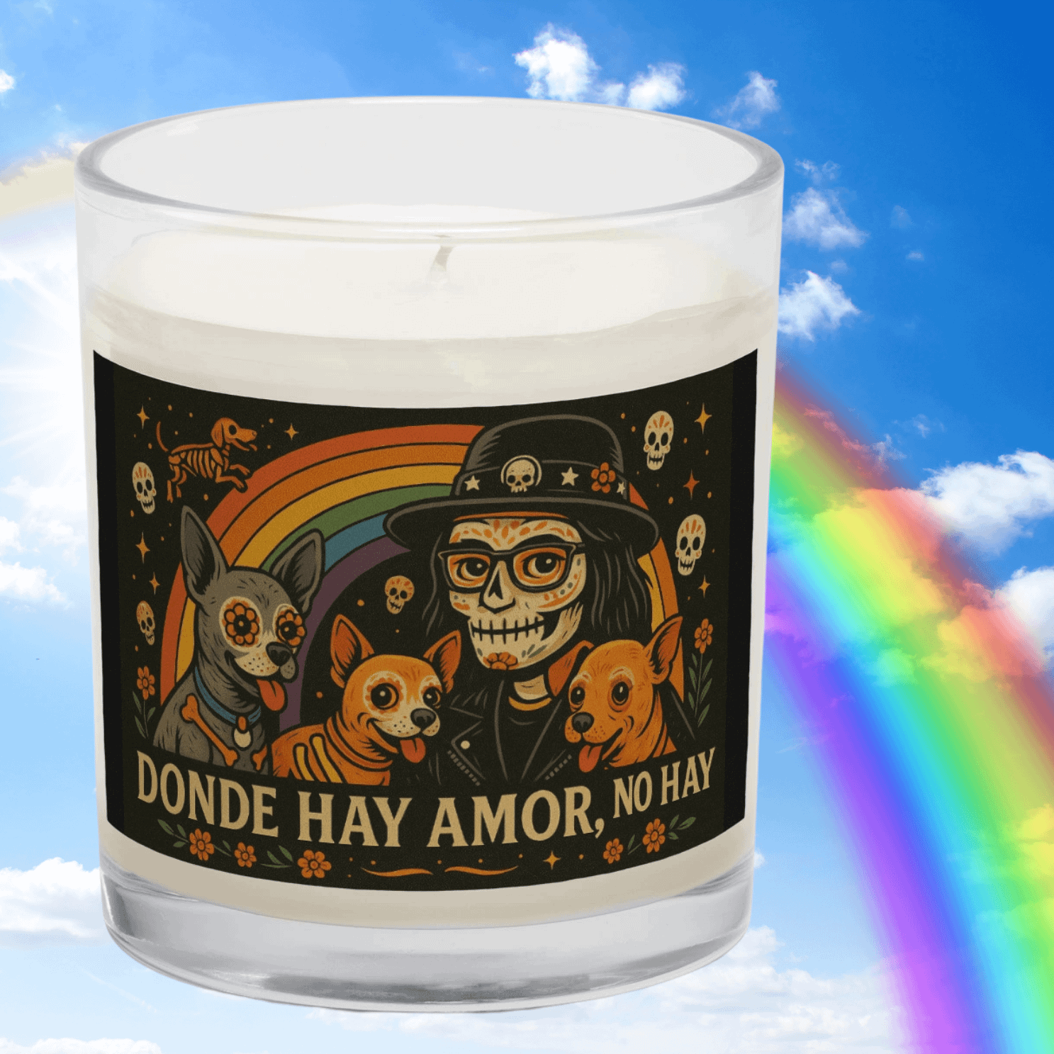 "Donde Hay Amor, No Hay Muerte" Soy Wax Candle – Love & Remembrance Design product image (2)
