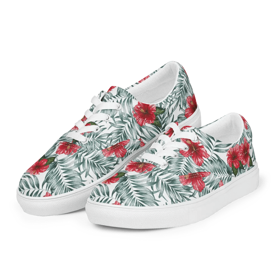 Hibiscus Leaf Design | Men's Lace-Up Canvas Shoes product image (3)