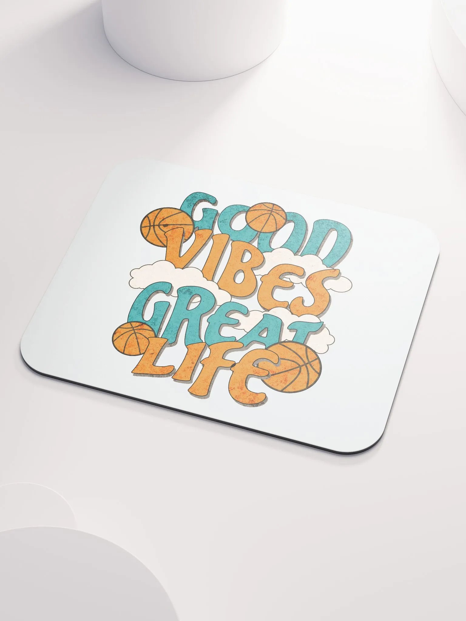 Good Vibes Great Lives Basketball Mouse Pad product image (3)