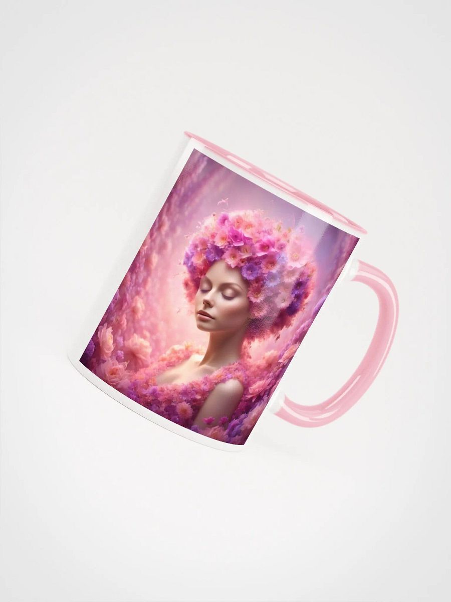 Pink Flower Girl Ceramic Mug product image (5)