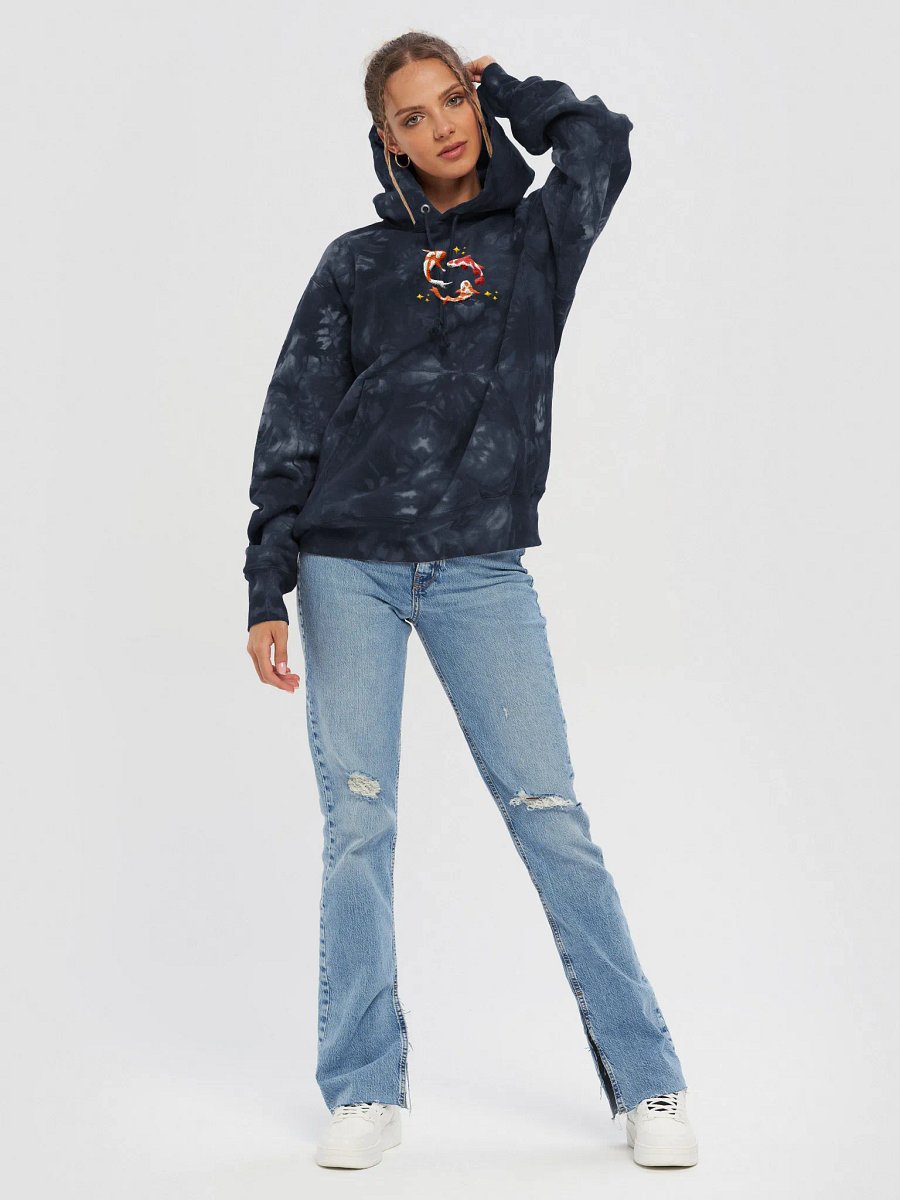 "Lunar Pond" Tie-Dye Embroidered Hoodie product image (12)