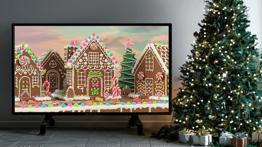 Gingerbread Cottage in Winter Wonderland – Frame TV product image (5)