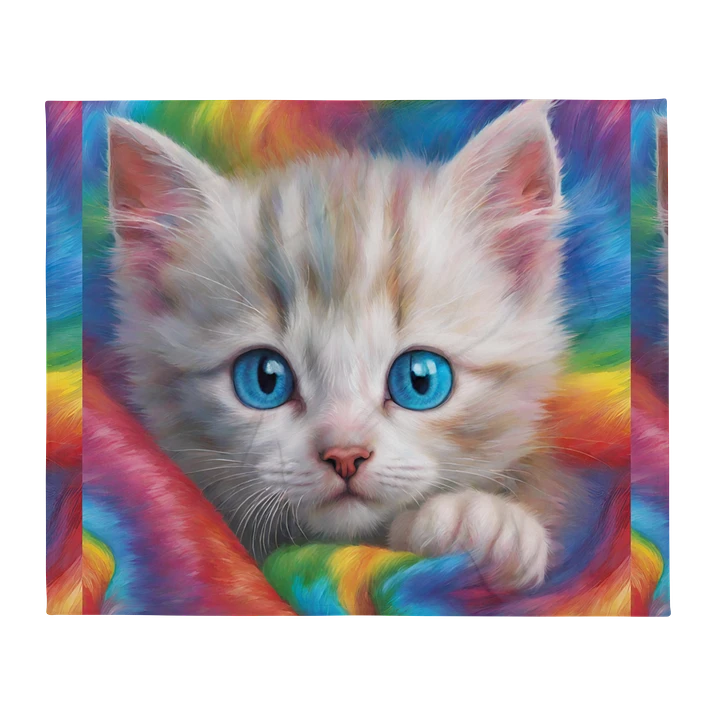 Rainbow Kitten Throw Blanket product image (13)