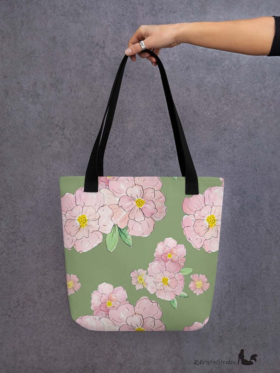 Gingham Blossoms - Lg Pink Flowers on Green product image (6)
