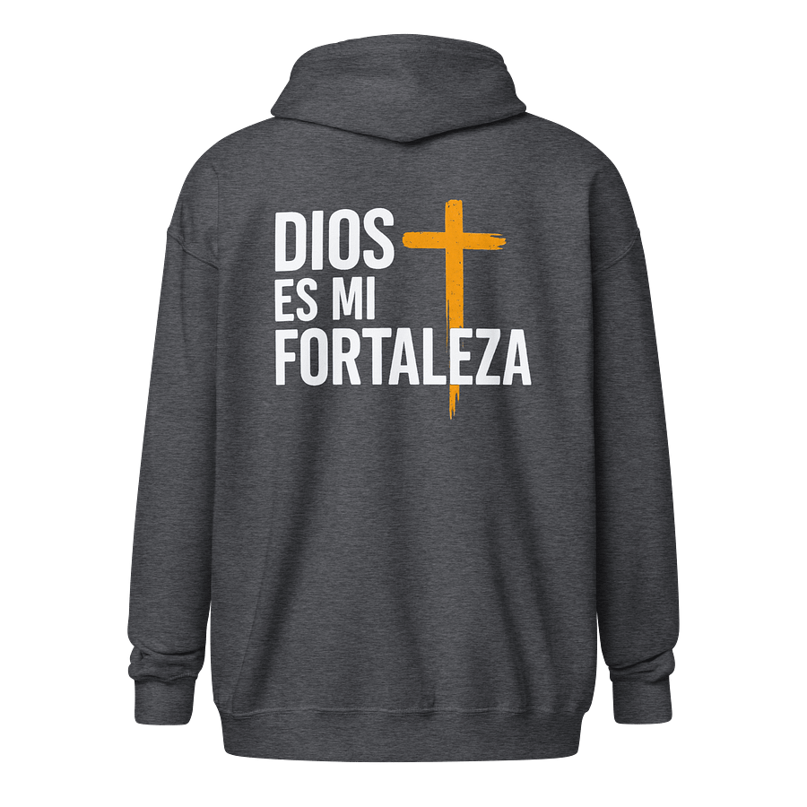 Sudadera Unisex con Capucha y Cremallera | Dios es mi Fortaleza product image (1)