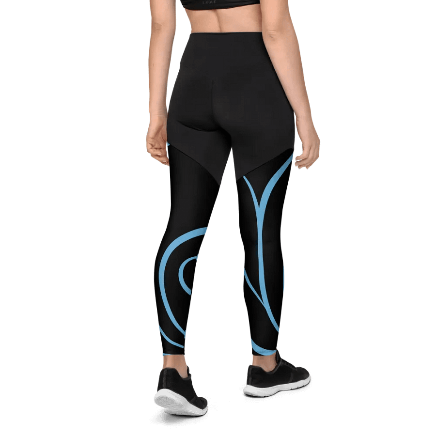Flowing Blue Flourish All-Over Print Sports Leggings product image (6)